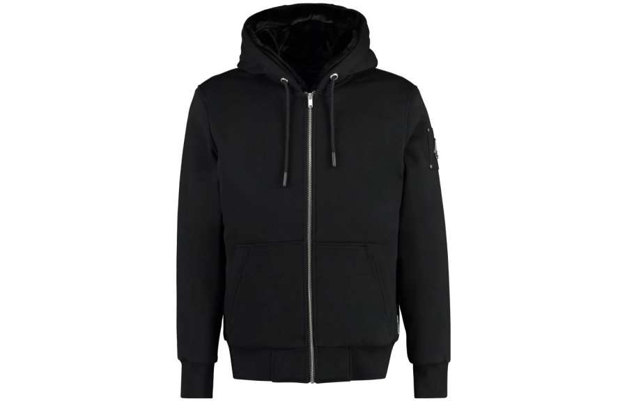 Moose Knuckles Moose Knuckles Logo-Plaque Drawstring Zipped Hoodie