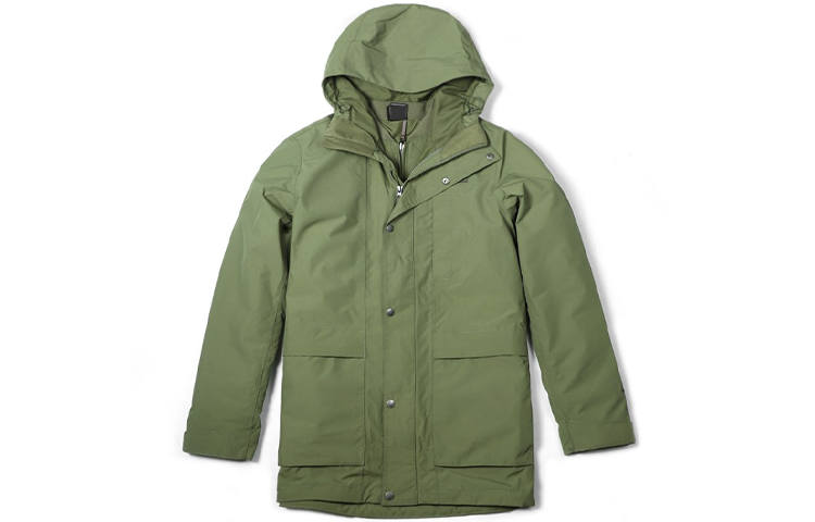 THE NORTH FACE Windbreaker Jackets Men's Green Hooded Moderate