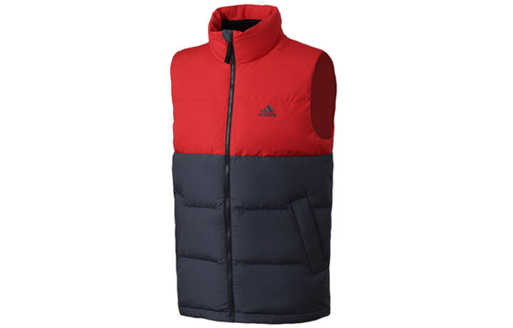 Adidas Adidas Down Vests Men's Navy Blue Stand Collar Moderate Other