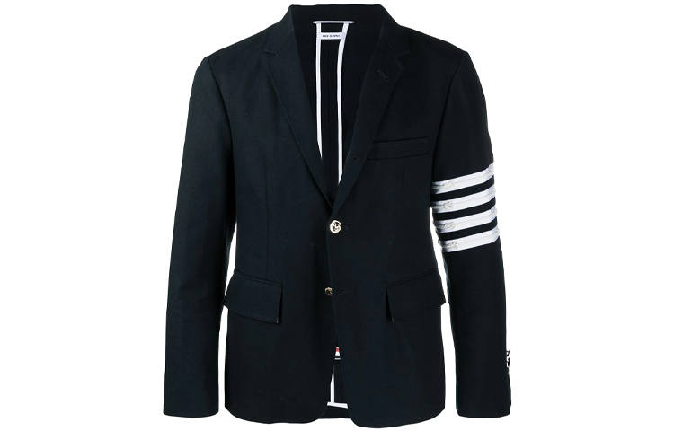THOM BROWNE Business Suits Men's Blue Suit Collar Moderate Business Suit