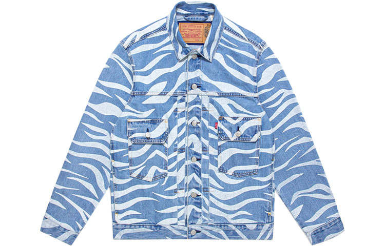 CLOT X Levis CLOT X Levis Denim Jackets Unisex Blue Lapel Moderate Straight Fit