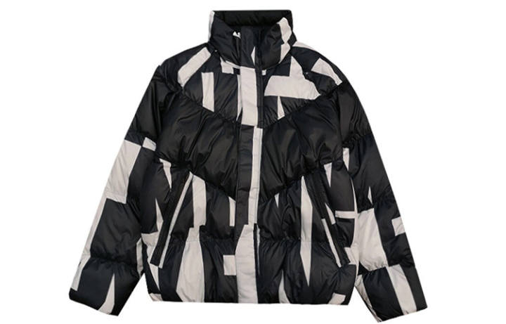 Nike Nike Down Jackets Men's Black White Stand Collar Moderate