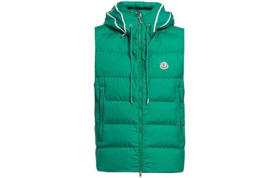 Moncler Vests Unisex Green Hooded Non Detachable Moderate Other