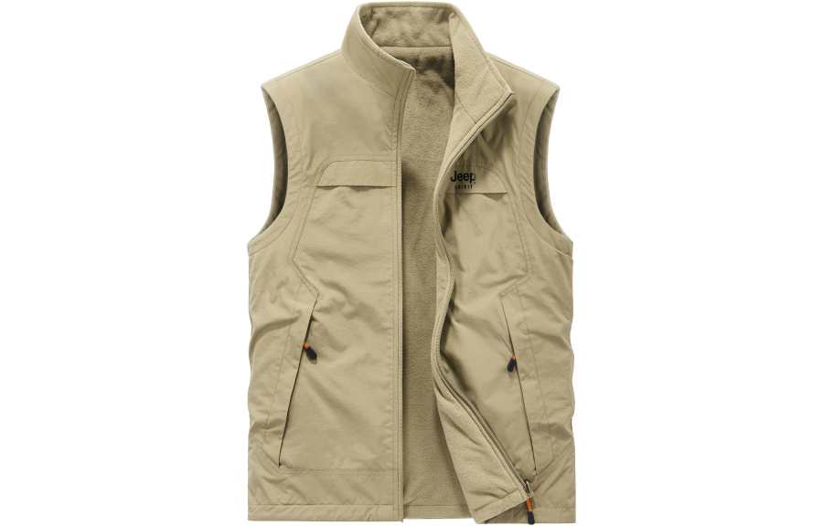 JEEP SPIRIT Vests Men's Stand Collar Moderate Other