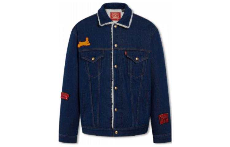 Levis Levis Denim Jackets Unisex Blue Lapel Moderate Straight Fit