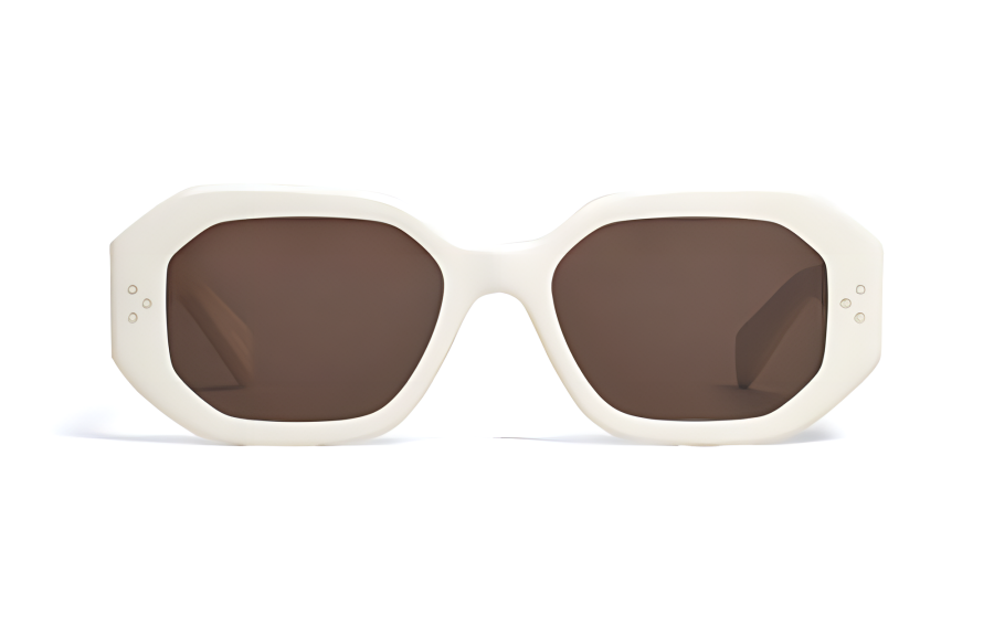 CELINE CELINE Irregular Shape Sunglasses Women's White