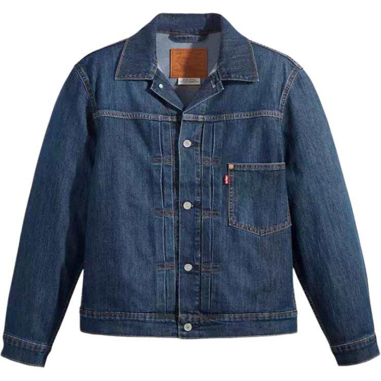 Levis Denim Jackets Men's Marine Blue Lapel Moderate Straight Fit