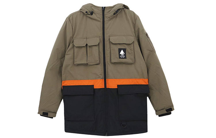 Vans Vans Down Jackets Unisex Brown Hooded Moderate Cargo Puffer Jacket