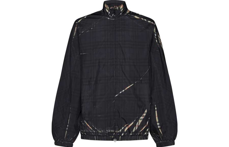 Burberry Burberry Sliced Checked Zip Up Jacket