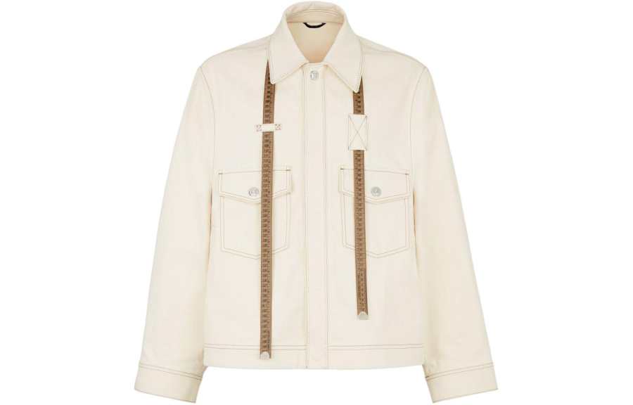 FENDI Beige Canvas Jacket Jackets & Coats Men's Beige