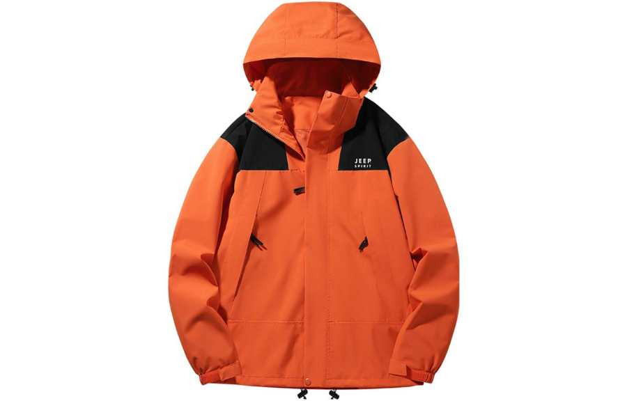JEEP SPIRIT Windbreaker Jackets Men's Hooded Moderate