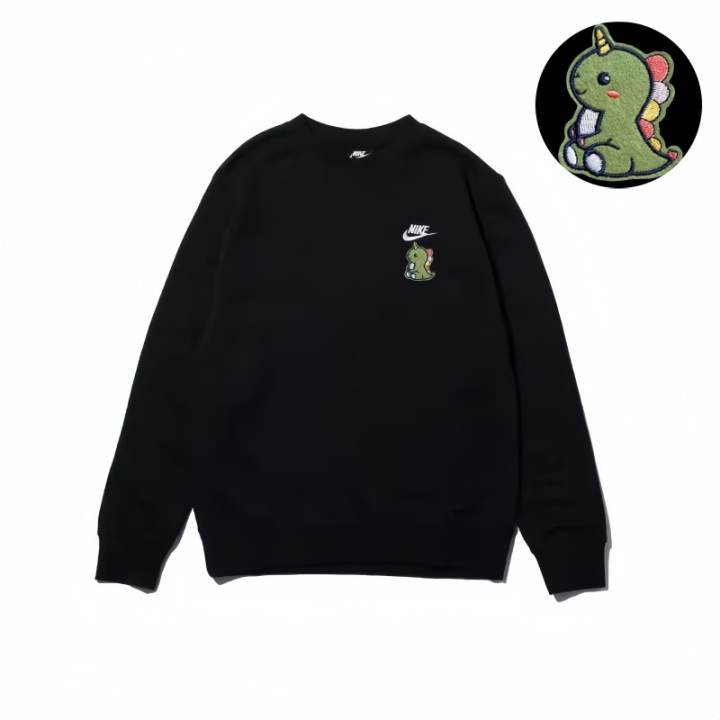 Nike Nike Logo Long Sleeved Crew Neck Casual Sweatshirt Unisex Black