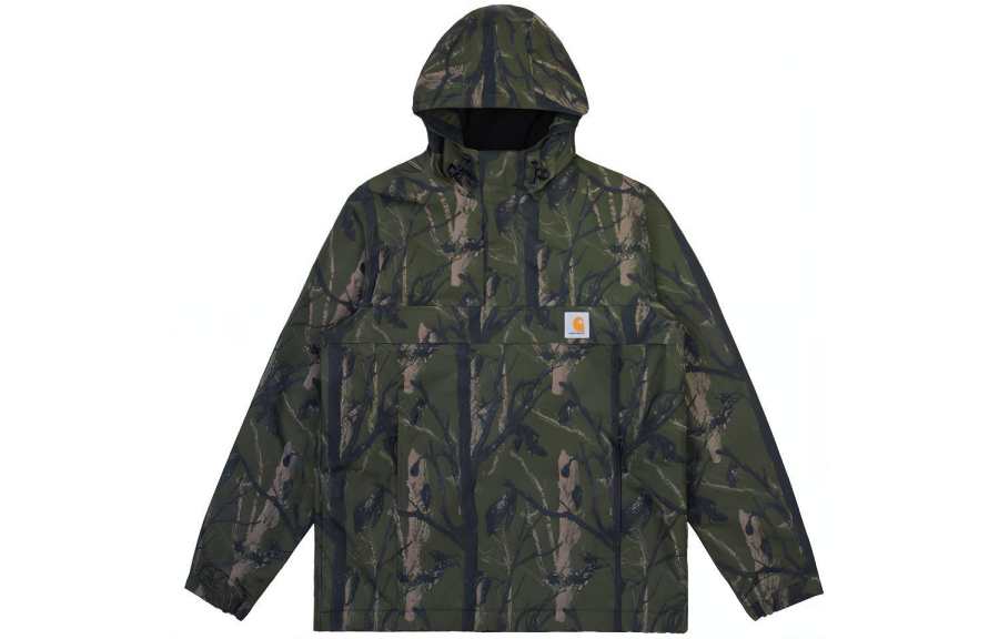 Carhartt WIP Windbreaker Jackets Men's Green Hooded Thickened