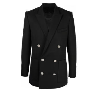 BALMAIN SS23 Business Suit Coat Men's Black