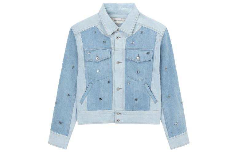 Feng Chen Wang Feng Chen Wang Denim Jackets Men's Blue Lapel Moderate Straight Fit