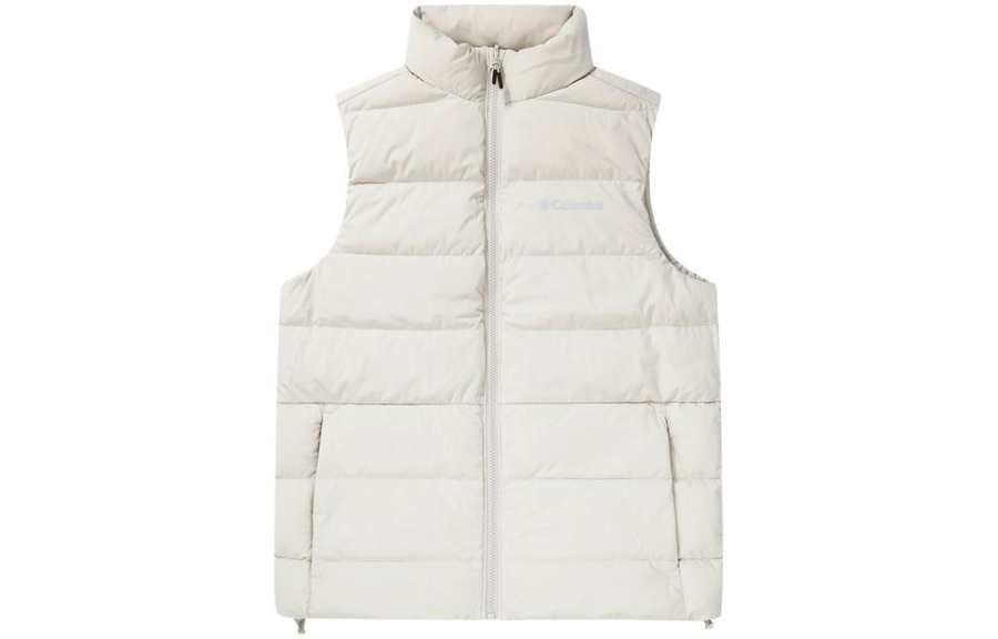 Columbia Vests Men's Ecru Stand Collar Moderate Other