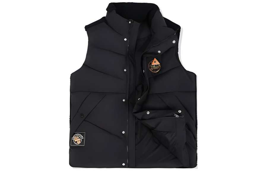 PEAK PEAK Vests Men's Black Stand Collar Moderate Workwear