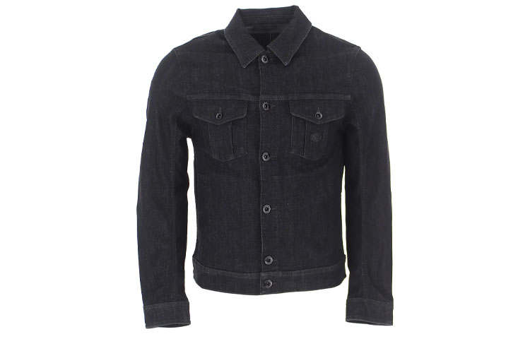 EMPORIO ARMANI Denim Jackets Men's Black Lapel Moderate Other