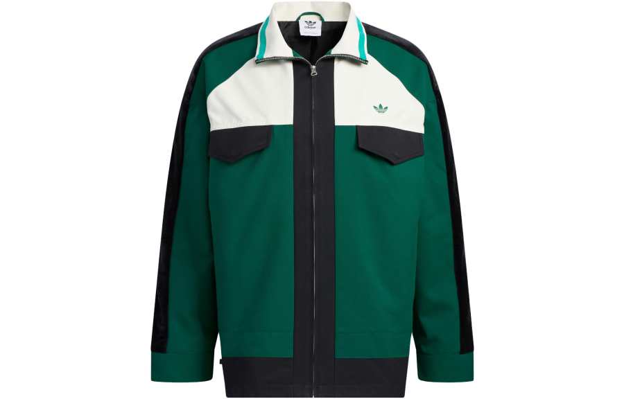 Adidas Originals Jackets Men's Dark Green Stand Collar Moderate Other