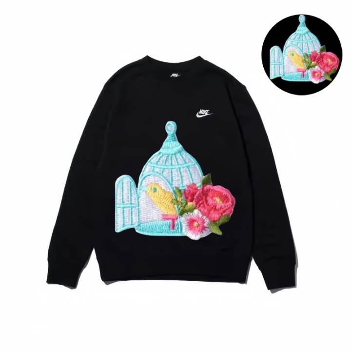 Nike Nike Logo Long Sleeved Crew Neck Casual Sweatshirt Unisex Black