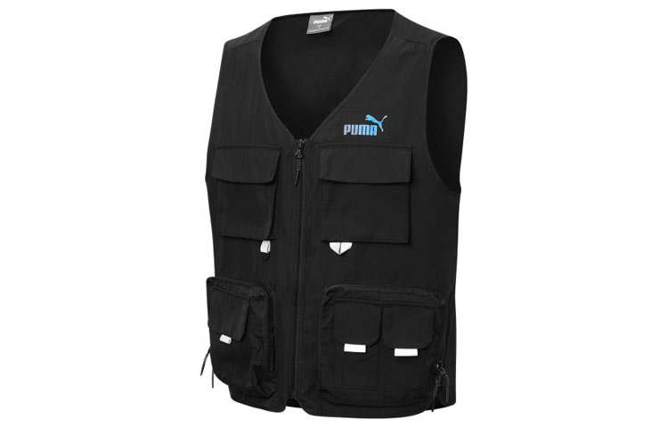 PUMA PUMA Vests Men's Black V Neck Moderate Workwear