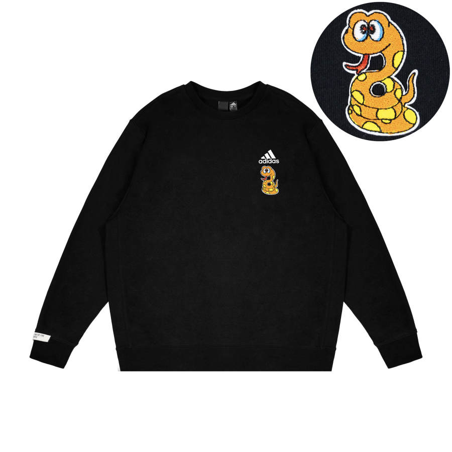 Adidas Adidas Sweatshirts Unisex Black Crew Neck Moderate Regular