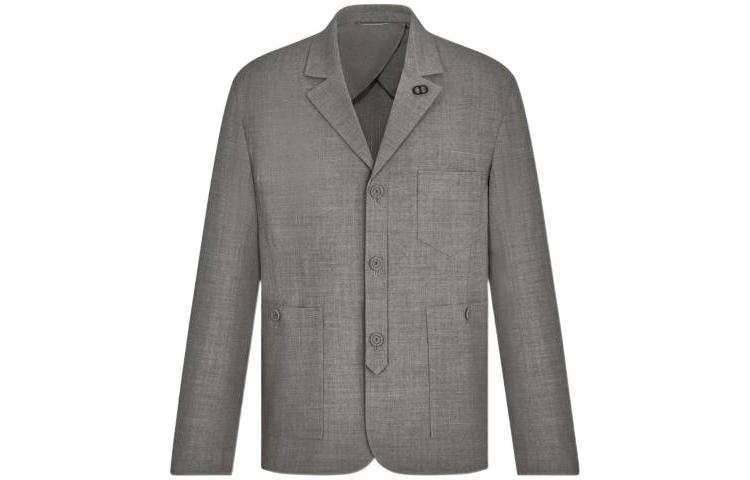DIOR Business Suits Men's Gray Suit Collar Moderate Business Suit