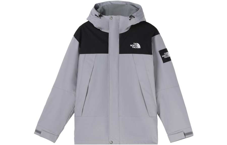 THE NORTH FACE Multicolor Hooded Fleece Lined Jacket Unisex Light Gray