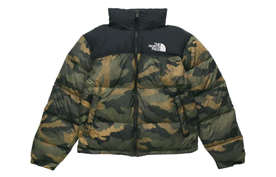THE NORTH FACE 1996 Collection Down Jacket Winter Unisex Green Camouflage