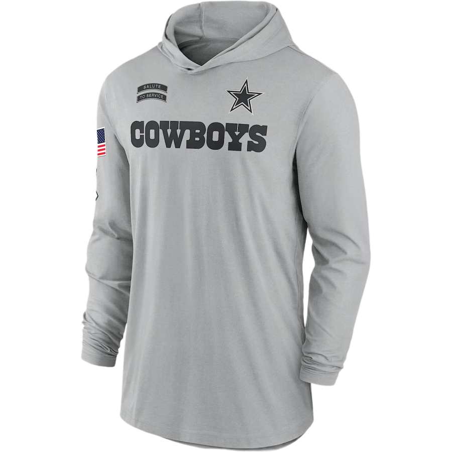 Nike Nike Dallas Cowboys Salute To Service Edge Mascot Lockup Men's Nike Dri FIT Nfl Long Sleeve Hooded Top
