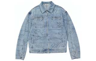 GOOD BAI Denim Jackets Men's Light Blue Lapel Moderate Other