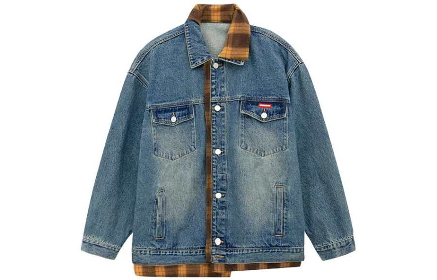 SPRAYGROUND Denim Jackets Unisex Lapel Moderate Straight Fit