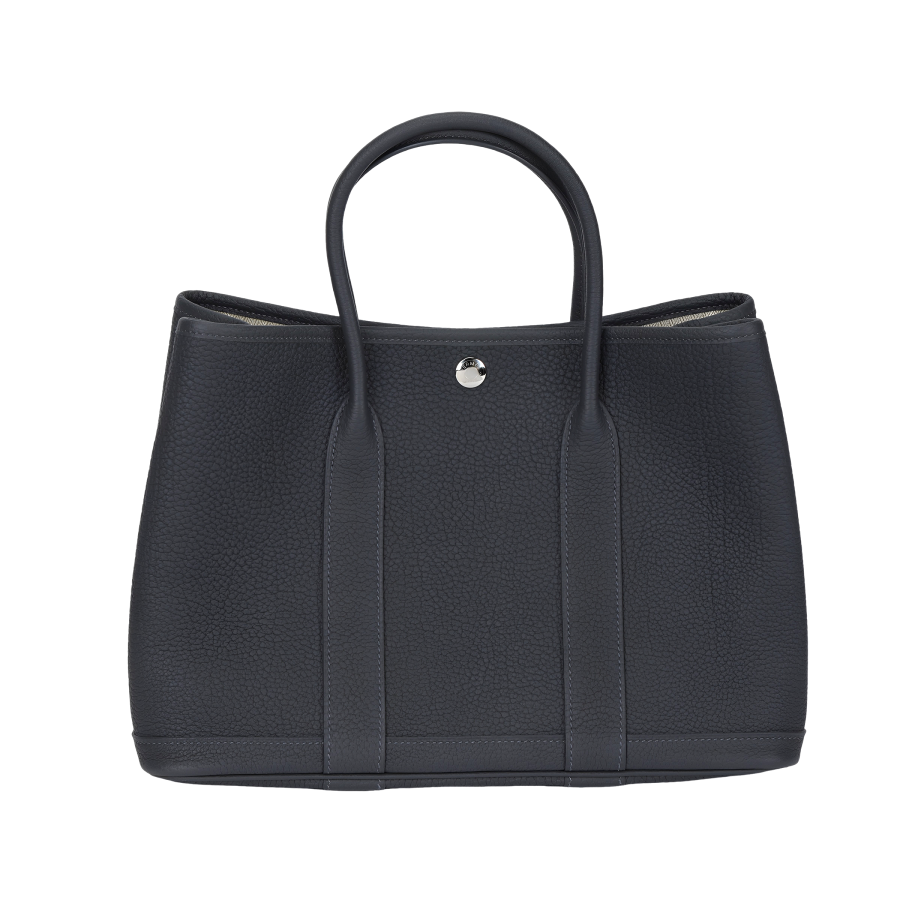 HERMES Garden Party Negonda Calfskin Handbag 30 Women's 85 Ardoise Slate Gray
