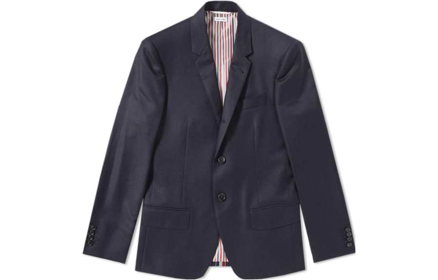 THOM BROWNE THOM BROWNE Jackets Men's Marine Blue Suit Collar Moderate Straight Fit