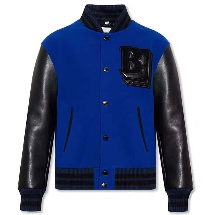 Burberry Burberry Leather Sleeve Technical Varsity Jacket
