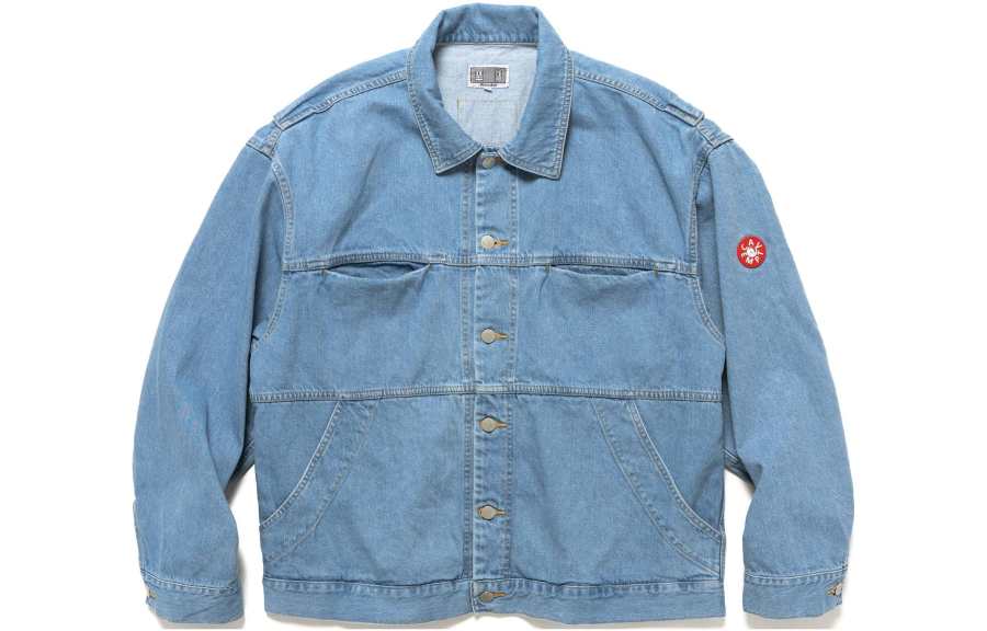 Cav Empt Cav Empt Denim Jackets Men's Blue Lapel Moderate Straight Fit