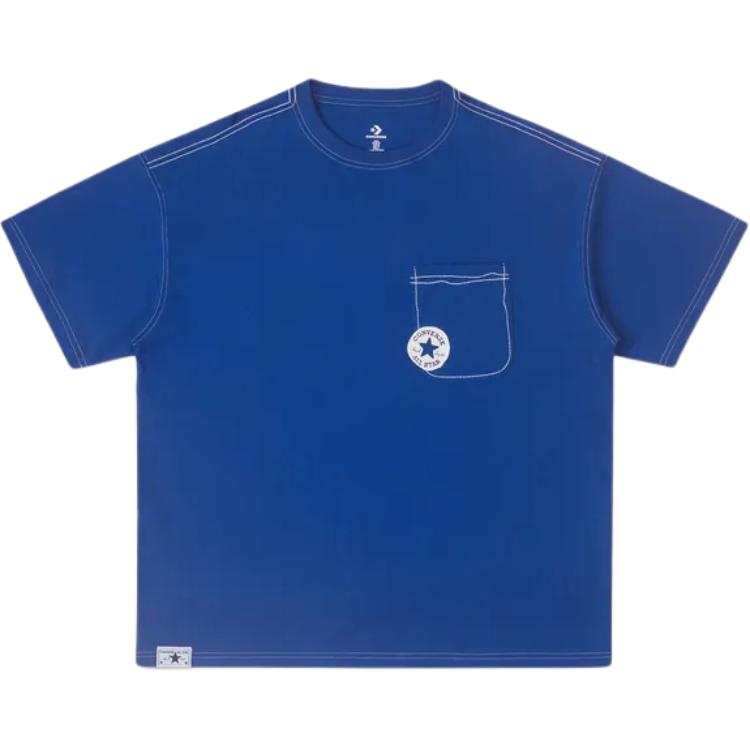 Converse Converse T Shirts Men's Blue Crew Neck Moderate