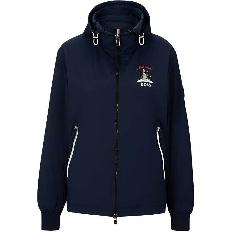 HUGO BOSS Jackets Men's Blue Hooded Moderate Other