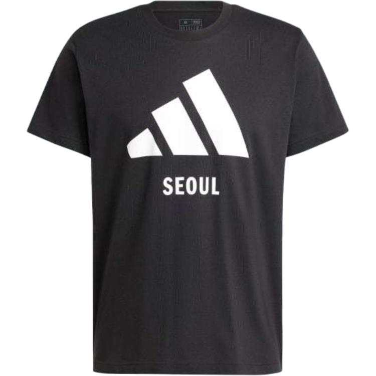 Adidas Adidas T Shirts Men's Black Crew Neck Moderate Straight Fit