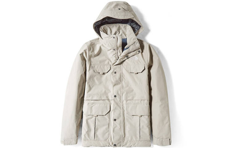 THE NORTH FACE Windbreaker Jackets Men's Beige Hooded Moderate