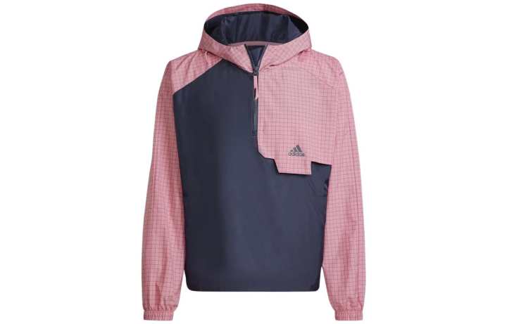 Adidas Adidas Windbreaker Jackets Men's Blue Pink Hooded Moderate