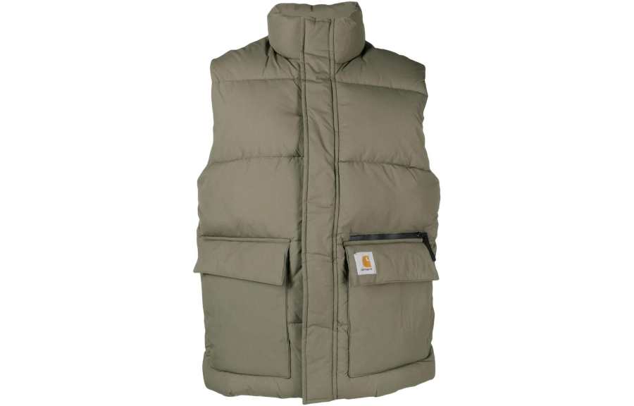 Carhartt WIP Vests Men's Green Stand Collar Moderate Other