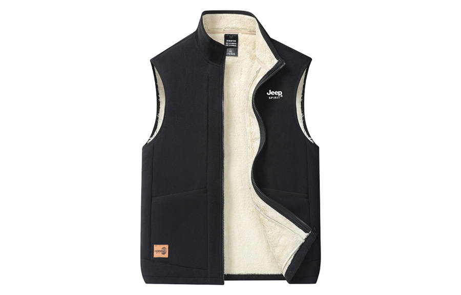 JEEP SPIRIT Vests Unisex Stand Collar Thickened And Fleece Lined Other