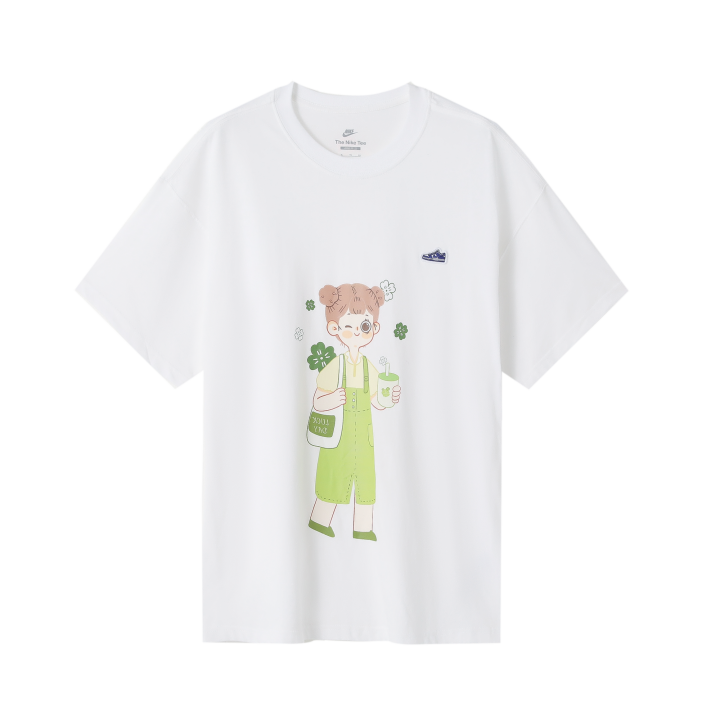Nike Nike T Shirts Men's White Crew Neck Moderate Straight Fit