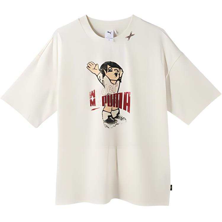 PUMA T Shirts Unisex White Crew Neck Moderate