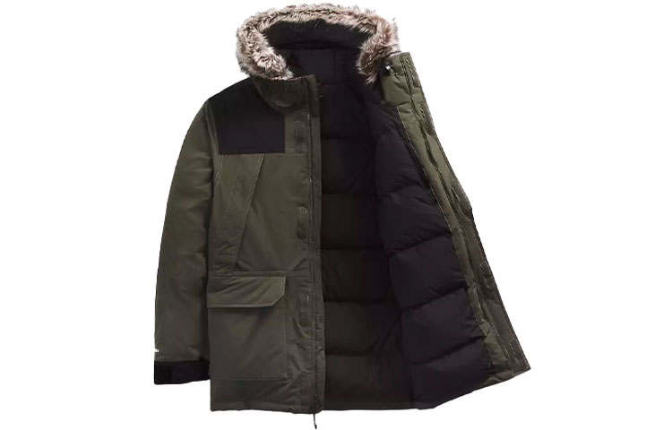 THE NORTH FACE McMurdo Down Jackets Men's Brown Green Hooded Lightweight Other