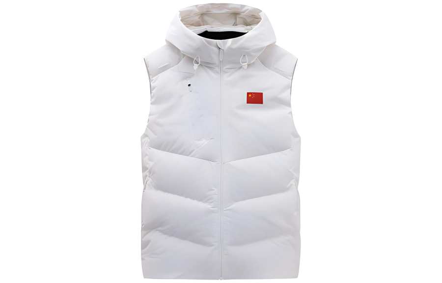 ANTA Champion All Weather Collection Down Vests Men's Papyrus White Hooded Non Detachable Moderate Other