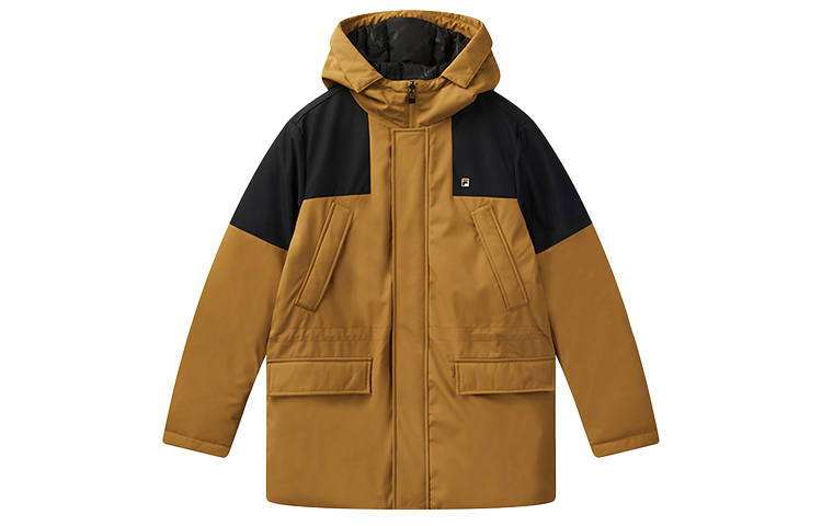 FILA Down Jackets Men's Bone Umber Hooded Moderate