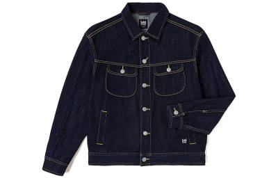 Lee Xline Denim Jackets Unisex Washed Lapel Moderate Straight Fit