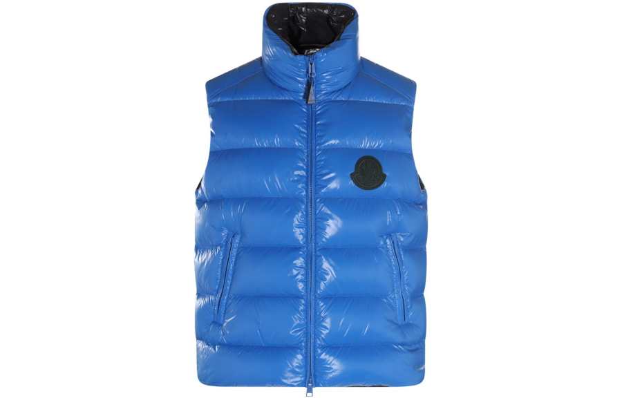 Moncler Moncler Down Vests Unisex Blue Stand Collar Moderate